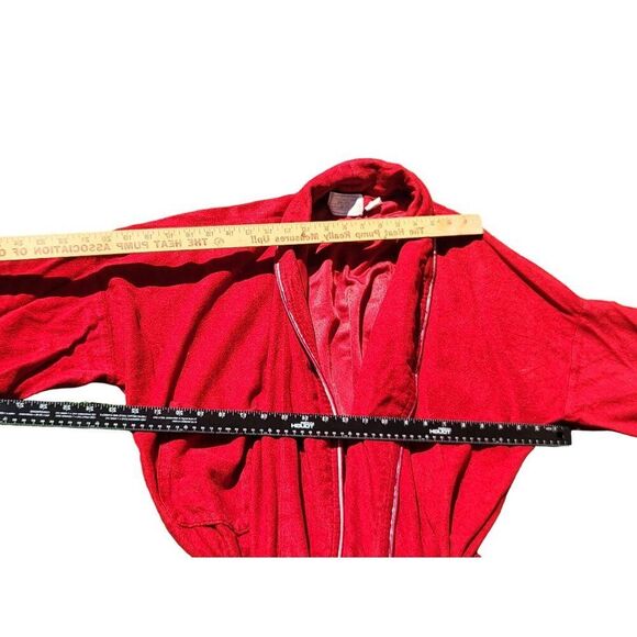 Vintage Sears The Men's Store Robe Sz 36-48 Red Casual Sleepwear Loungewear - Picture 6 of 7